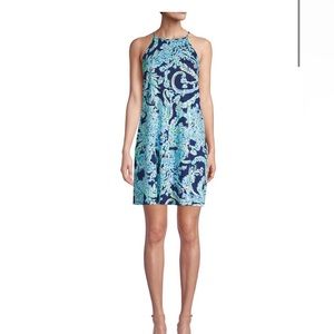 NWT Lilly Pulitzer Margot Dress. Size Medium in color High Tide Navy Scuba Doo